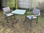 Tuintafel vierkant - bijzettafel met glasplaat met 2 stoelen, Tuin en Terras, Tuinsets en Loungesets, Bijzettafel, Tuinset, Ophalen