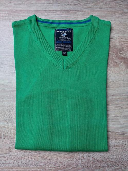 Prachtige, frisgroene, nieuwe V-halstrui - 12 jaar., Kinderen en Baby's, Kinderkleding | Maat 152, Nieuw, Jongen, Trui of Vest