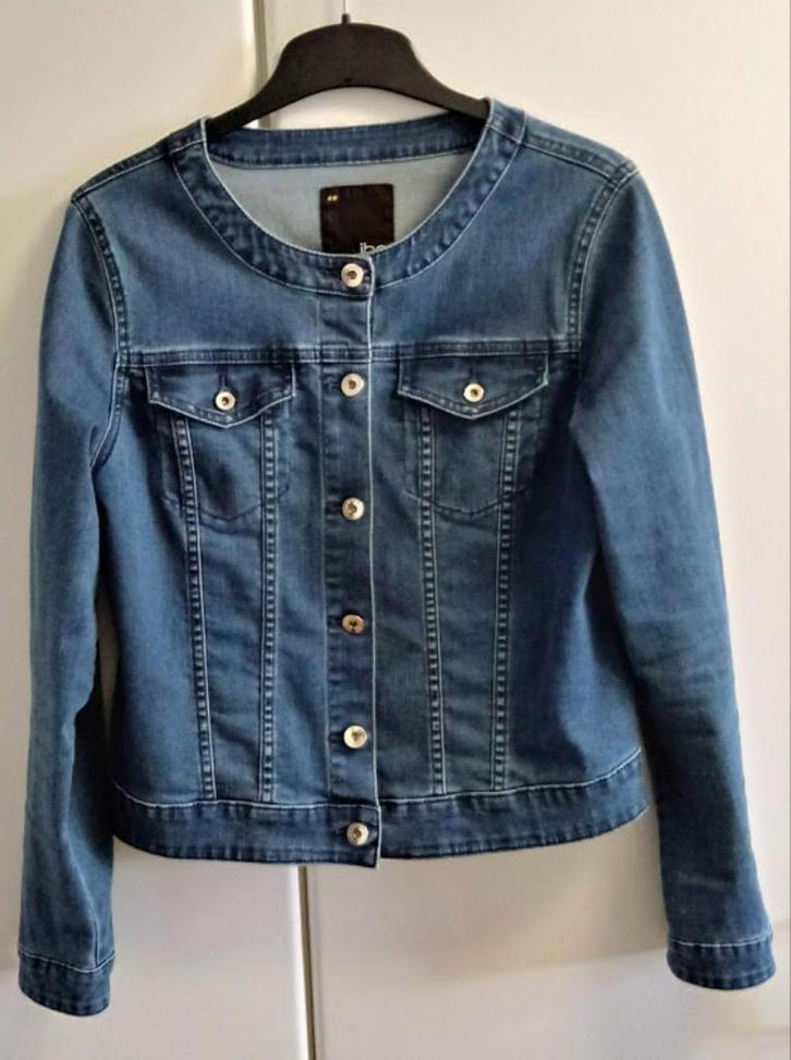 Blauw jeansvestje zonder kraag, maat 42, Kleding | Dames, Jasjes, Kostuums en Pakken, Zo goed als nieuw, Maat 42/44 (L), Blauw