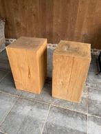 Houten sokkels  - blokken volle eik, Huis en Inrichting, Woonaccessoires | Zuilen en Pilaren, Ophalen, Gebruikt