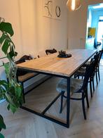 Steigerhouten tafel en bank van Pure Wood Design, Huis en Inrichting, Ophalen, Zo goed als nieuw, Vijf personen of meer, Metaal