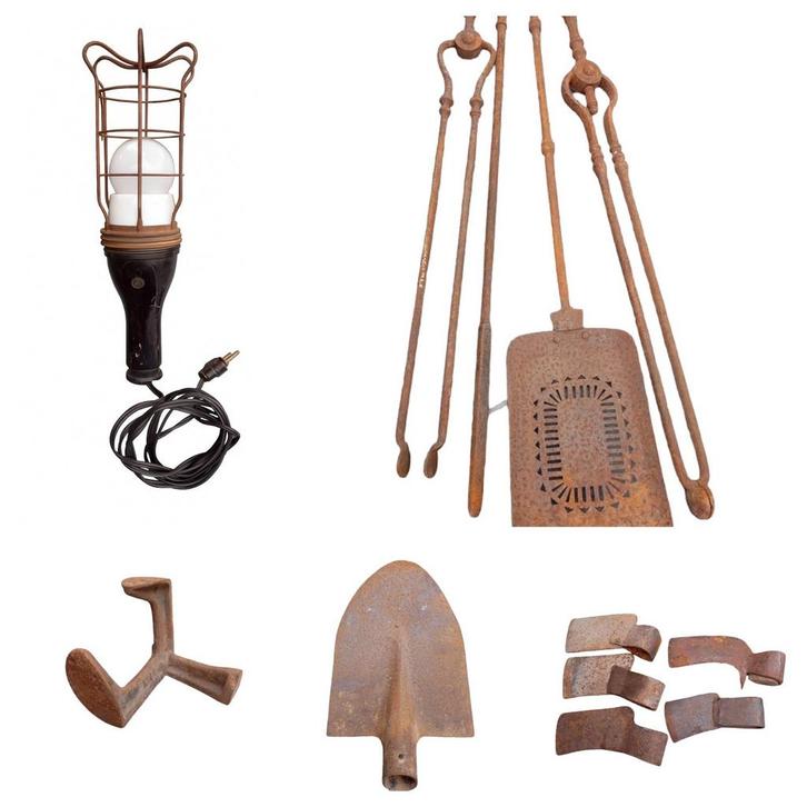Lot d'objets vintage style industriel, Antiek en Kunst, Antiek | Gereedschap en Instrumenten