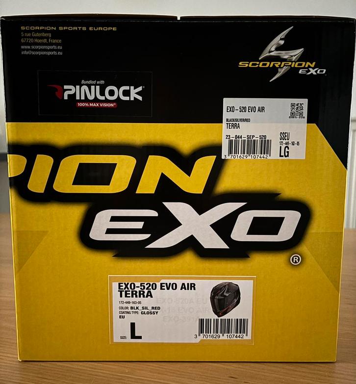 Scorpion exo-520 evo air L, Motoren, Tuning en Styling, Ophalen