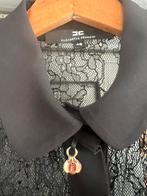 Zwarte kanten Blouse Elisabetta Franchi, Ophalen of Verzenden, Zo goed als nieuw, Maat 46/48 (XL) of groter