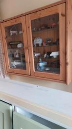 Vitrinekastje en wandrek in massief grenen hout, Huis en Inrichting, Kasten | Vitrinekasten, Ophalen