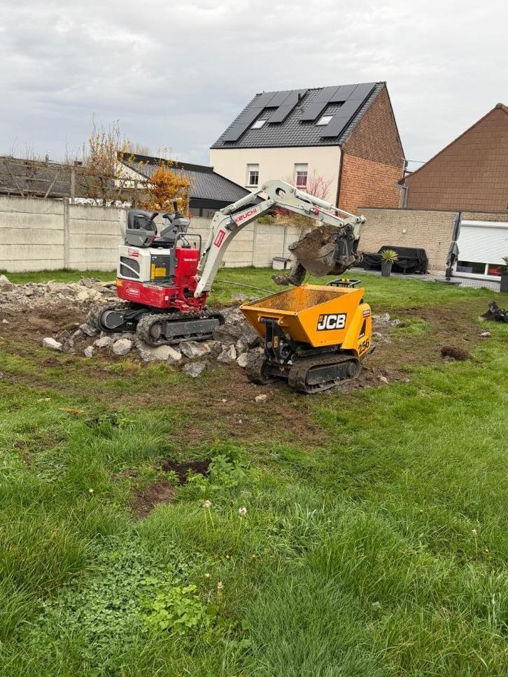 Tuinenleuckx minitractor werktuigen kraan & chauffeur tehuur, Zakelijke goederen, Machines en Bouw | Kranen en Graafmachines, Kraan