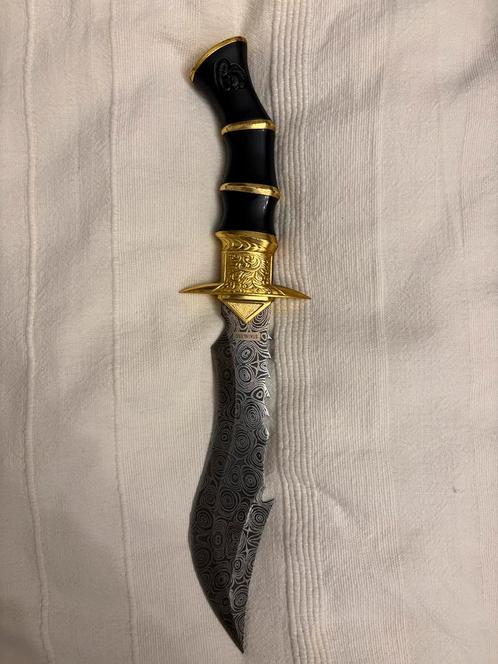 Dague de collection fantasy – lame décor damas, Verzamelen, Militaria | Algemeen, Ophalen