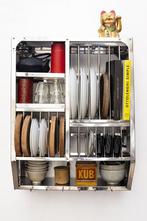 Indian Shelves Boekenkast met opbergruimte 76x60 cm BOMBAY, Huis en Inrichting, Keuken | Complete keukens, Verzenden, Nieuw, Staal of Inox