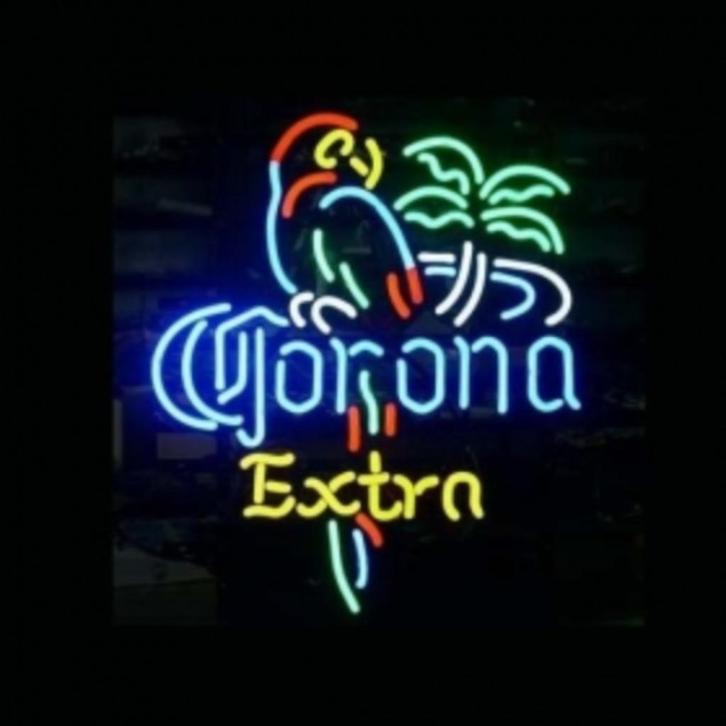 Corona extra papegaai neon & andere USA bier decoratie neons, Collections, Marques & Objets publicitaires, Neuf, Table lumineuse ou lampe (néon)