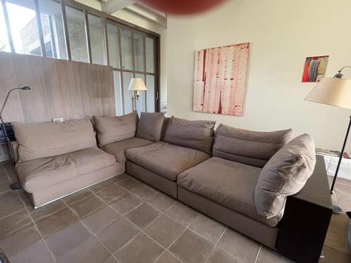 design meubelen, Huis en Inrichting, Zetels | Zetels, Gebruikt, Hoekbank, Driepersoons, 250 tot 300 cm, 100 tot 125 cm, Leer, Metaal
