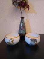 Fleurs sauvages vintage, 2 bols et 1 tasse, Enlèvement ou Envoi