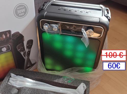 Karaokemachine met 2 microfoons BT/USB/TF/TF/AUX/MIC/TWS, Audio, Tv en Foto, Karaoke-apparatuur, Nieuw, Complete set, Ophalen of Verzenden