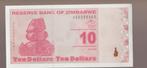 RESERVE BANK OF ZIMBABWE 10 DOLLARS 2009, Postzegels en Munten, Los biljet, Ophalen of Verzenden, Zimbabwe