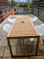 Tuin tafel en stoelen, Tuin en Terras, Tuintafels, Ophalen, Zo goed als nieuw, Rechthoekig, Hout