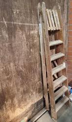 vintage schilderladder hout 7 treden, Ophalen, Zo goed als nieuw