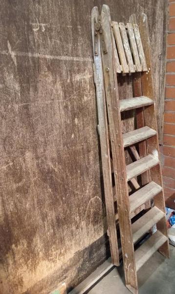 vintage schilderladder hout 7 treden beschikbaar voor biedingen
