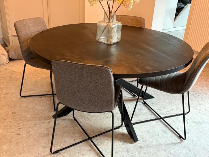 Ronde tafel Ø150cm - mango massief, Huis en Inrichting, Tafels | Eettafels, Nieuw, 150 tot 200 cm, 100 tot 150 cm, Vijf personen of meer
