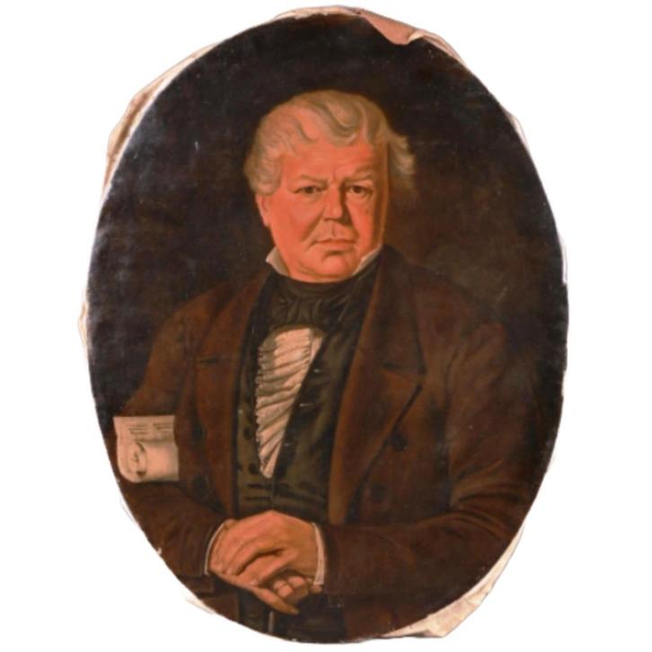Antiek schilderij op doek - Portret van een man, Antiek en Kunst, Kunst | Schilderijen | Klassiek, Ophalen of Verzenden