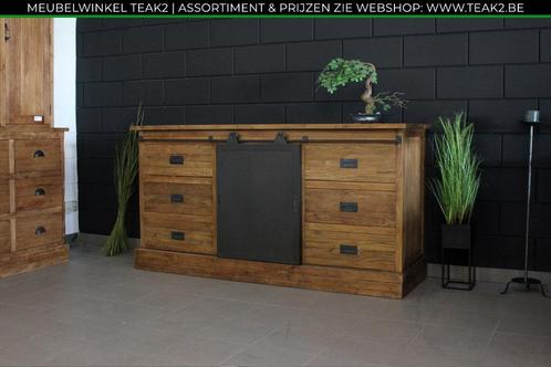 Nieuwe dressoirs / sidetable wit / teak - dressoir bij TEAK2, Huis en Inrichting, Kasten | Dressoirs, Nieuw, Met lade(s), Met deur(en)