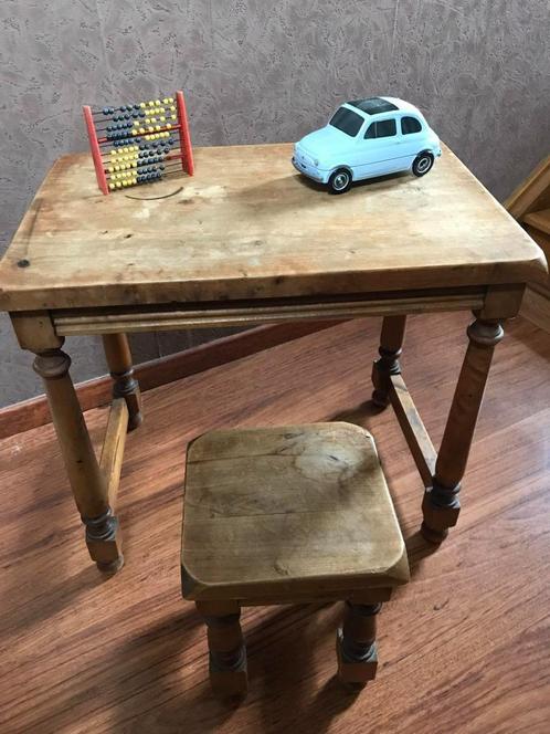 tafelsetje vintage in dennenhout, Antiek en Kunst, Curiosa en Brocante, Ophalen