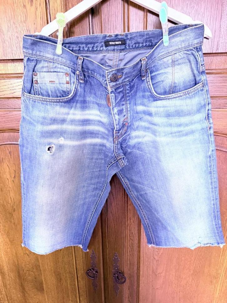 Antony Morato jeansshort voor heren — maat 54, Kleding | Heren, Broeken en Pantalons, Gedragen, Maat 48/50 (M), Blauw, Ophalen of Verzenden