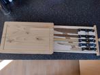 Snijplank met ingewerktelade met messenset, Huis en Inrichting, Ophalen of Verzenden, Zo goed als nieuw, Hout