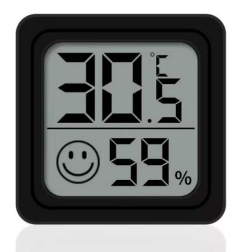 Thermometer Hygrometer met Comfortindicator - Zwart 44x44x11, Zakelijke goederen, Horeca | Meubilair en Inrichting, Ophalen of Verzenden