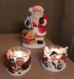 Kerstman en theelichtjes in porselein., Ophalen of Verzenden, Zo goed als nieuw