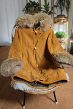 Vintage 80s lammy shearling Afghaanse winter jas, Niet ingevuld, Bruin, Maat 46/48 (XL) of groter, Niet ingevuld