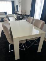Eettafel wit hoogglans (zonder stoelen!), Huis en Inrichting, Gebruikt, Ophalen
