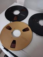 Revox, grandes bobines métalliques, 2 noires, 1 dorée,, Enlèvement ou Envoi, Magnétophone