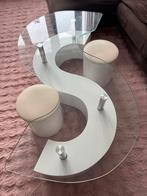 Table basse design avec 2 tabourets – 50 €, Huis en Inrichting, Ophalen, Gebruikt