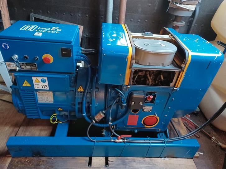Moës dieselgenerator, driefasig 400V/16kW, Doe-het-zelf en Bouw, Aggregaten, Zo goed als nieuw, Ophalen