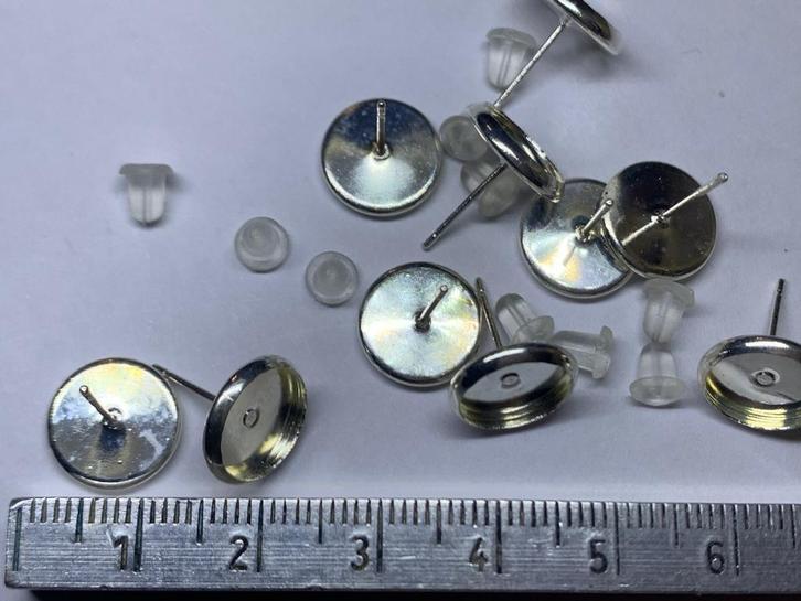5 paar cabochon oorstekers met silliconen dopje, Hobby en Vrije tijd, Kralen en Sieraden maken, Nieuw, Overige typen, Ophalen of Verzenden