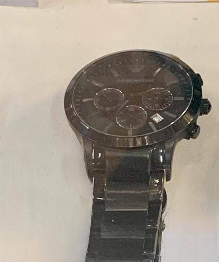 Emporio Armani horloge, heren., Handtassen en Accessoires, Horloges | Heren, Zo goed als nieuw, Staal, Staal, Ophalen of Verzenden