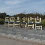 6 witte eetkamer stoelen Gustaviaanse stijl Franse brocante, Enlèvement, Tissus, Cinq, Six Chaises ou plus, Utilisé