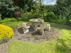 stenen tuinset in oude witsteen, Tuin en Terras, Ophalen, Overige materialen, 6 zitplaatsen, Bank