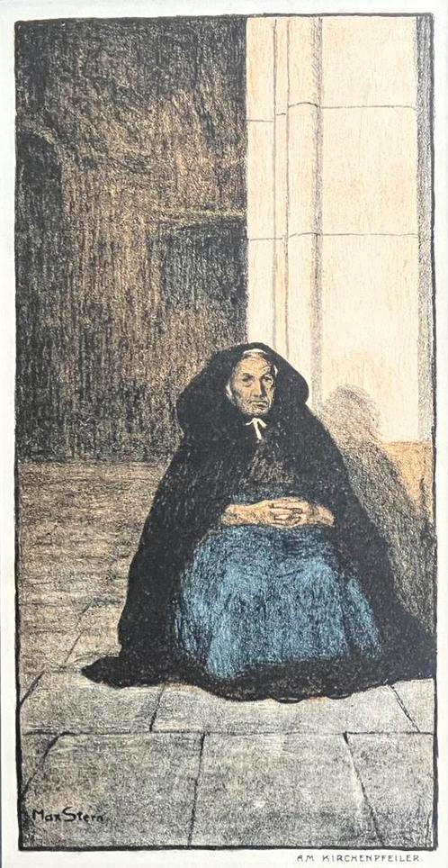 Zeldzame kleurenlithografie van Max Stern (1872-1943), Antiek en Kunst, Kunst | Litho's en Zeefdrukken, Verzenden