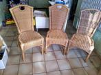 Set van drie rieten stoelen, Tuin en Terras, Tuinstoelen, Ophalen, Zo goed als nieuw, Wicker