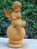 statue ange avec oiseau sur boule en fonte pat rouillé ..., Jardin & Terrasse, Enlèvement ou Envoi, Neuf, Autres matériaux, Ange