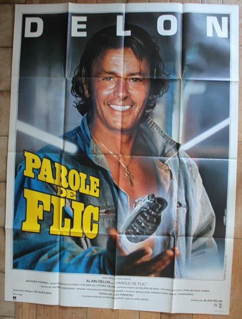 filmaffiche Alain Delon Parole de flic XL filmposter, Verzamelen, Posters, Zo goed als nieuw, Film en Tv, A1 t/m A3, Rechthoekig Staand