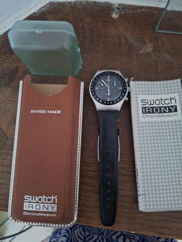 Swatch Ebonite chrono medium Irony YMS 1000 horloge - 2002 beschikbaar voor biedingen