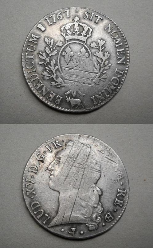 Ecu "au bandeau" de 1767 à l'effigie de Louis XV, Postzegels en Munten, Munten | Europa | Niet-Euromunten, Frankrijk, Ophalen