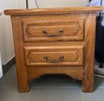 Nachtkast met 2 laden, Massief beuken, Huis en Inrichting, Ophalen, Zo goed als nieuw, 45 tot 65 cm, Minder dan 55 cm