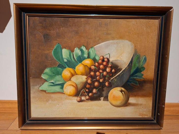 Coupe à fruits par J. LECLERCQ - 1943, Antiquités & Art, Art | Peinture | Classique, Enlèvement