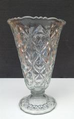 Vase à fleurs en verre vintage motif lentille-floral 22 cm, Comme neuf, Moins de 50 cm, Autres couleurs, Enlèvement ou Envoi
