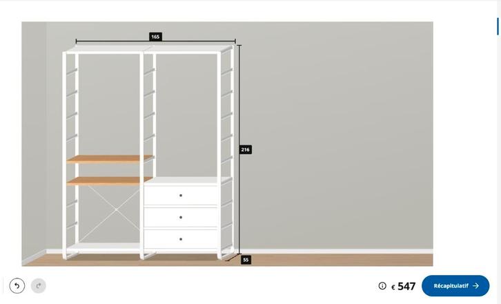 IKEA ELVARLI rekkast 216x165x55, Huis en Inrichting, Kasten | Wandmeubels, Zo goed als nieuw, 200 cm of meer, 150 tot 200 cm, 50 tot 75 cm