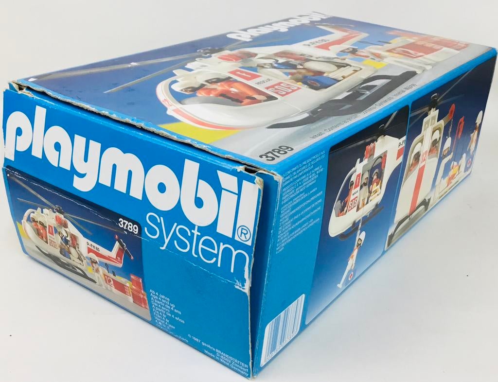 Figurine Playmobil Pilote D'Hélicoptère De Sauvetage Ref 3789 - Ancienne, Occasion