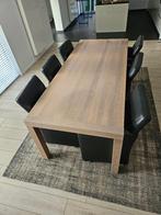 eetkamertafel en stoelen, Ophalen, Gebruikt, 100 tot 150 cm, Eikenhout