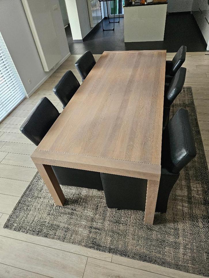 eetkamertafel en stoelen, Huis en Inrichting, Tafels | Eettafels, Gebruikt, 100 tot 150 cm, 200 cm of meer, Vijf personen of meer